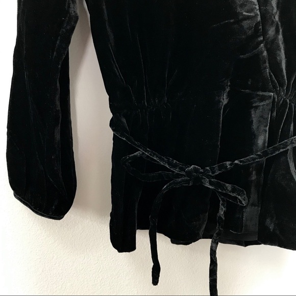 J. Crew Faux Wrap Top Drapey Velvet Black NWT 0 - Picture 6 of 8